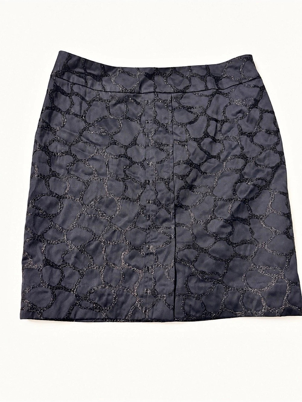 Vintage Harold’s Black Jacquard Skirt Metallic Abstract Pattern Size 6 90s Y2K